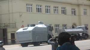 Police-water-cannons-at-Harare-Parliament-building.